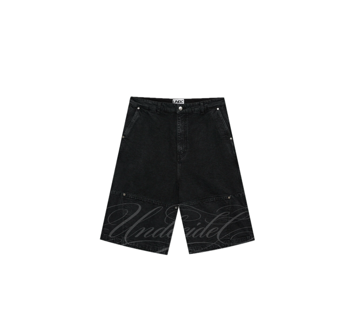 UNDC Monochrome Black Denim Jorts by UNDC Fashion Ghana